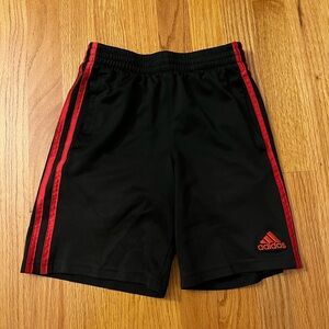 Adidas Black Athletic Shorts with Red Accents
